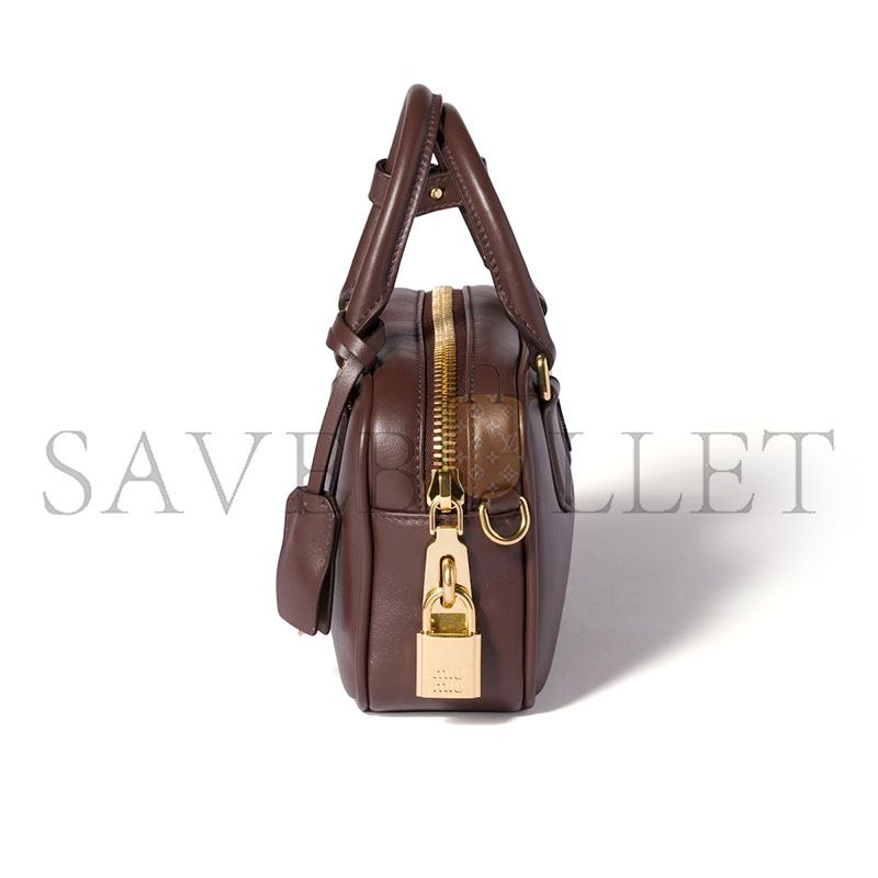 MIU MIU ARCADIE LEATHER HANDBAG 5BB123 (19*13*6cm)